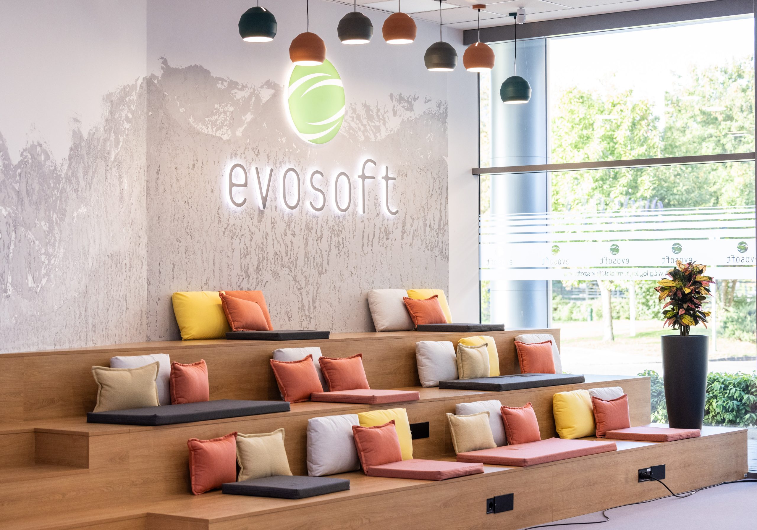 Community Space im evosoft Kft. Headquarter Univerzum in Budapest